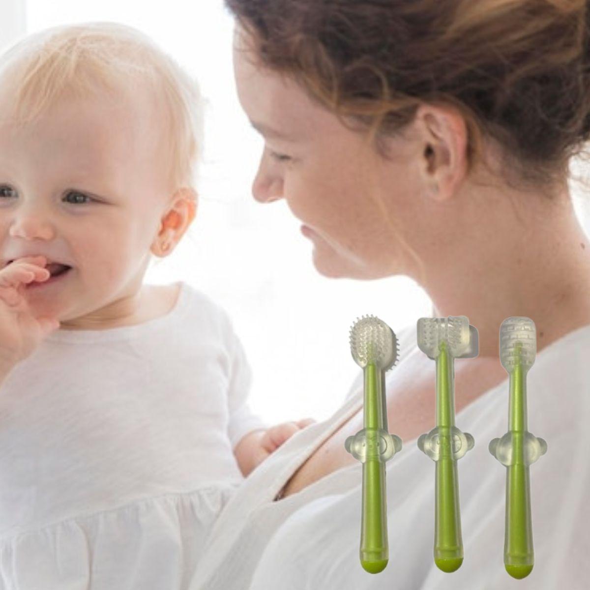 SET 5 CEPILLOS DE DIENTES SILICONA SUAVE PARA BEBE LAU-6