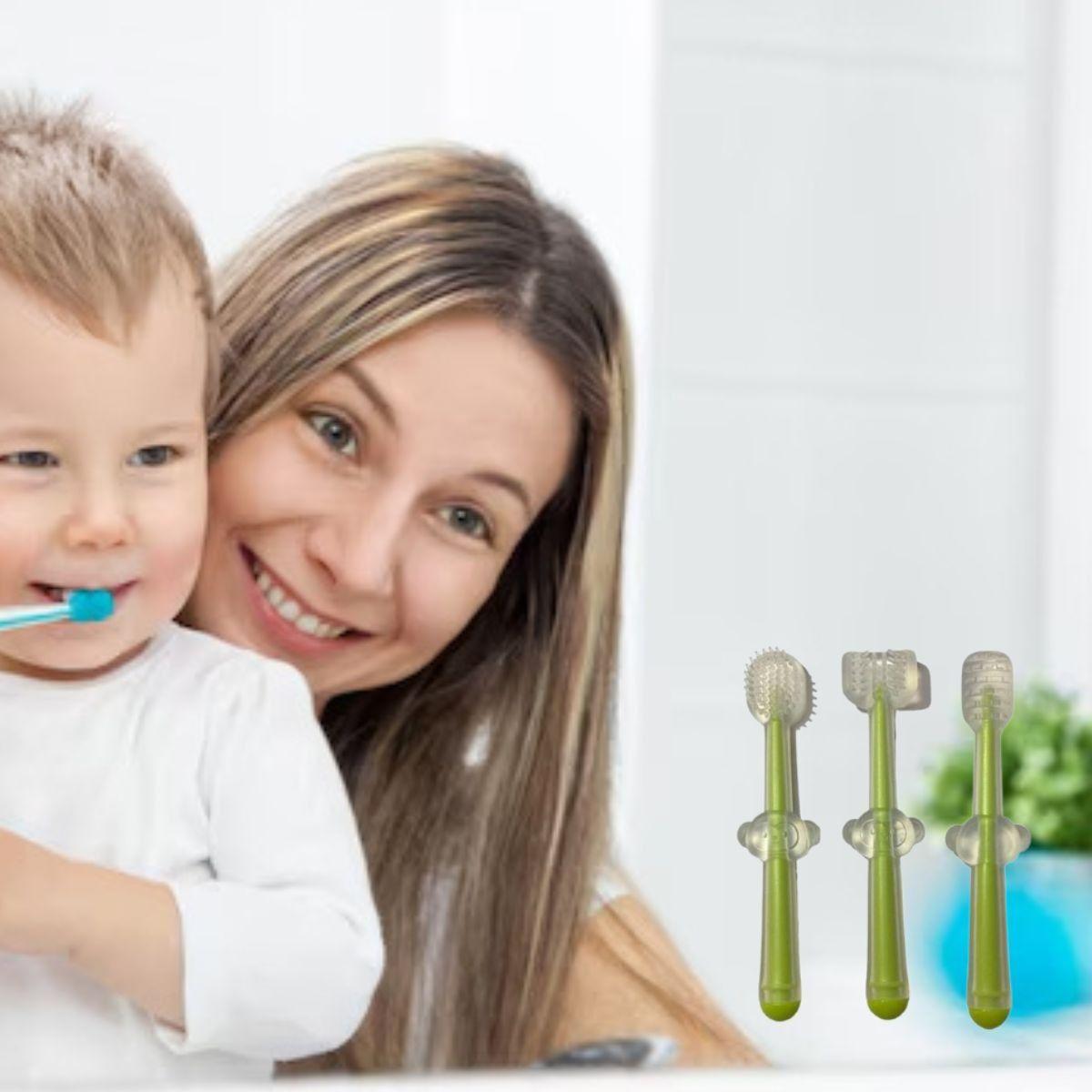 SET 5 CEPILLOS DE DIENTES SILICONA SUAVE PARA BEBE LAU-9