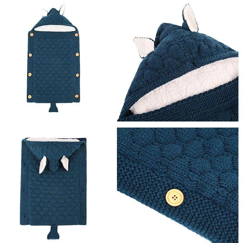 SACO DORMIR INVIERNO TEJIDO CON CAPUCHA SUAVE BEBE LAU-2