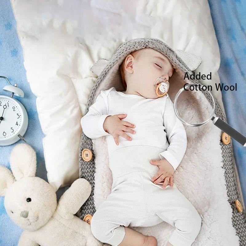 SACO DORMIR INVIERNO TEJIDO CON CAPUCHA SUAVE BEBE LAU-4