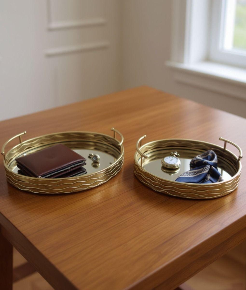 Set 2 Bandejas Decorativas Funcional Diseño Elegante Jhn-9