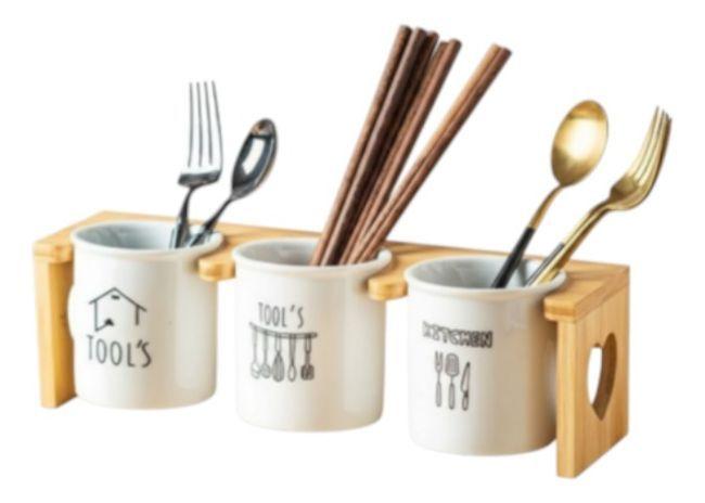 Set Organizador Cubiertos Utensilios Moderno 3 Pzas Jhn-2