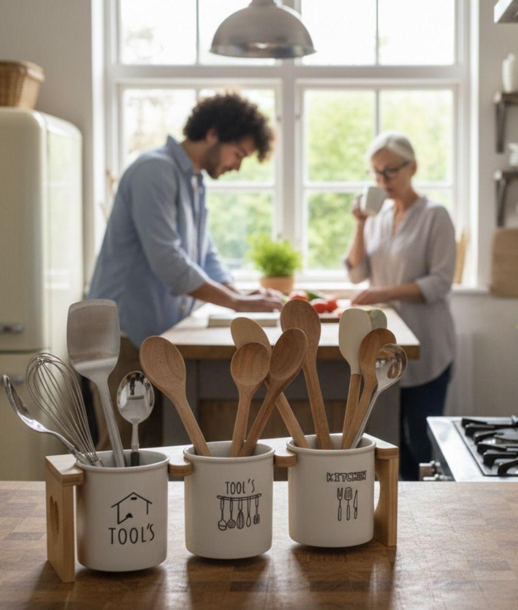 Set Organizador Cubiertos Utensilios Moderno 3 Pzas Jhn-5