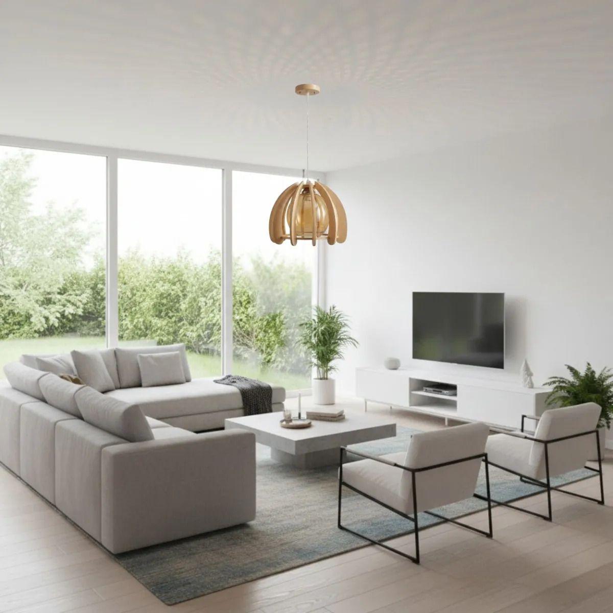 Lámpara Techo Colgante Decorativa Comedor Sala Madera ALJ-6