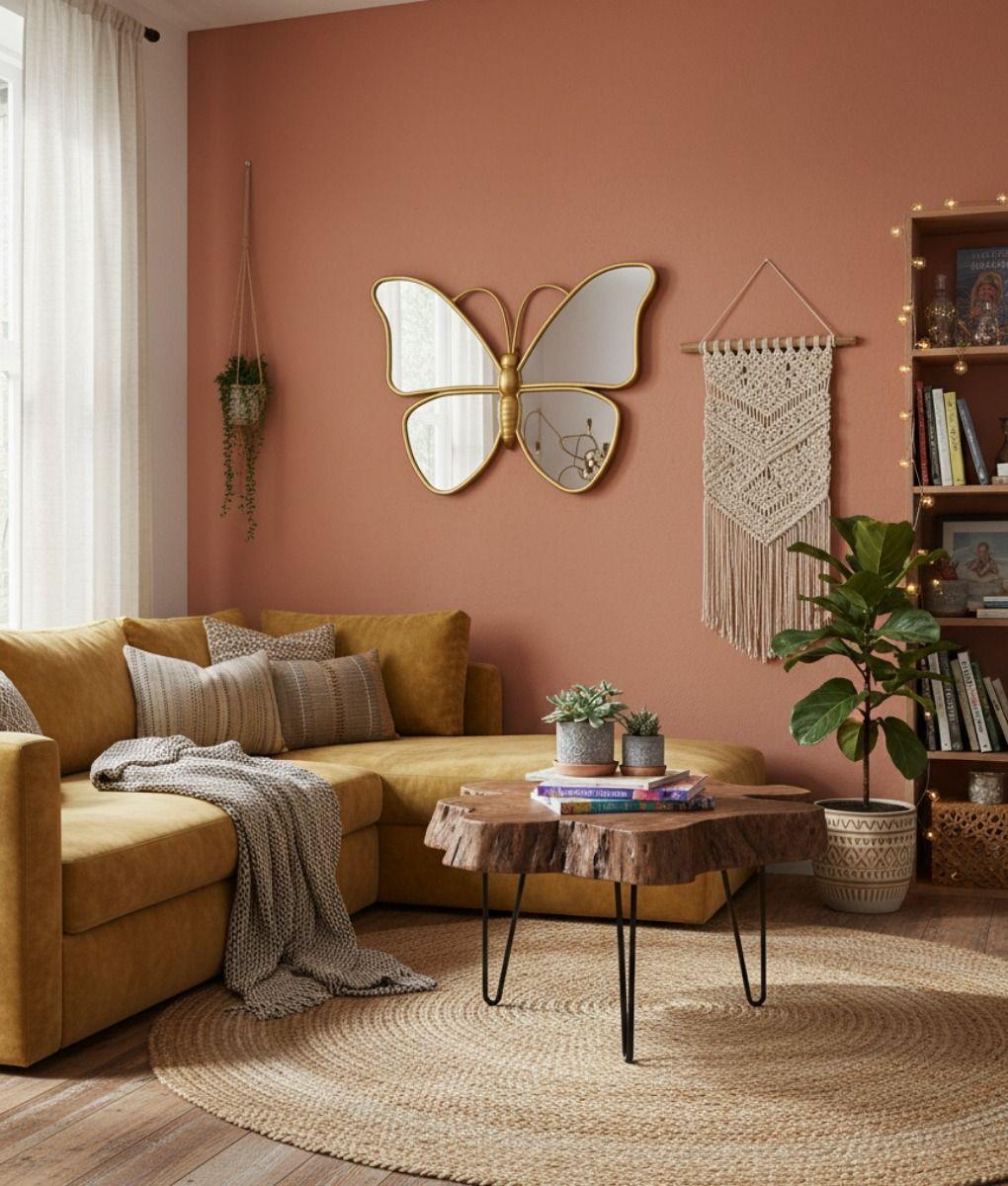 Espejo Decorativo Forma Mariposa Adorno Pared Hogar Jhn-5