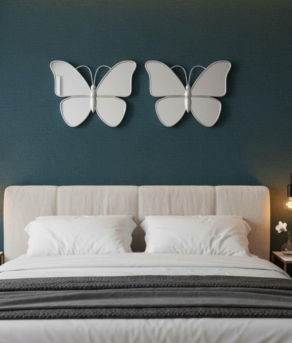 Espejo Decorativo Forma Mariposa Adorno Pared Hogar Jhn-9