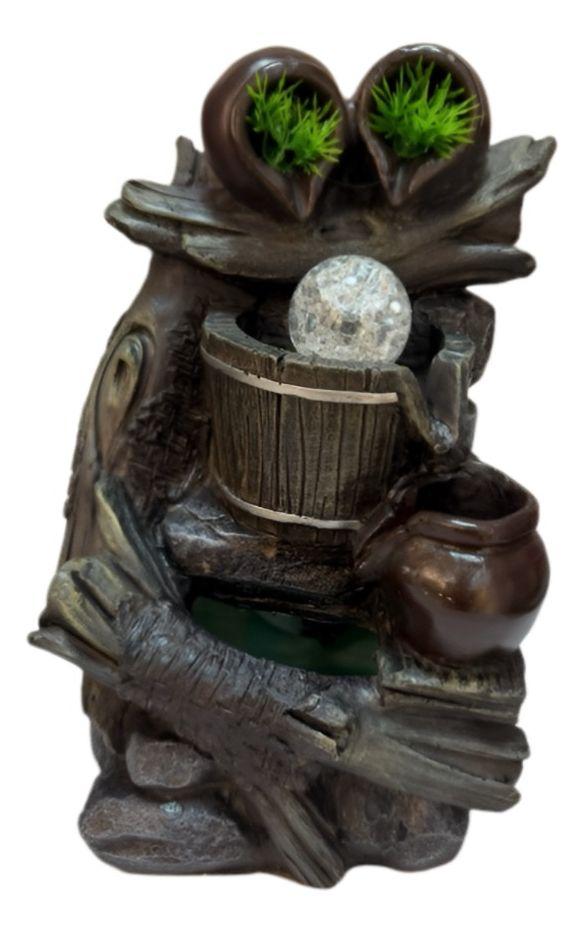 Fuente De Agua Diseño 3 Cantaros Con Luz Y Esfera 35cm Jhn-0