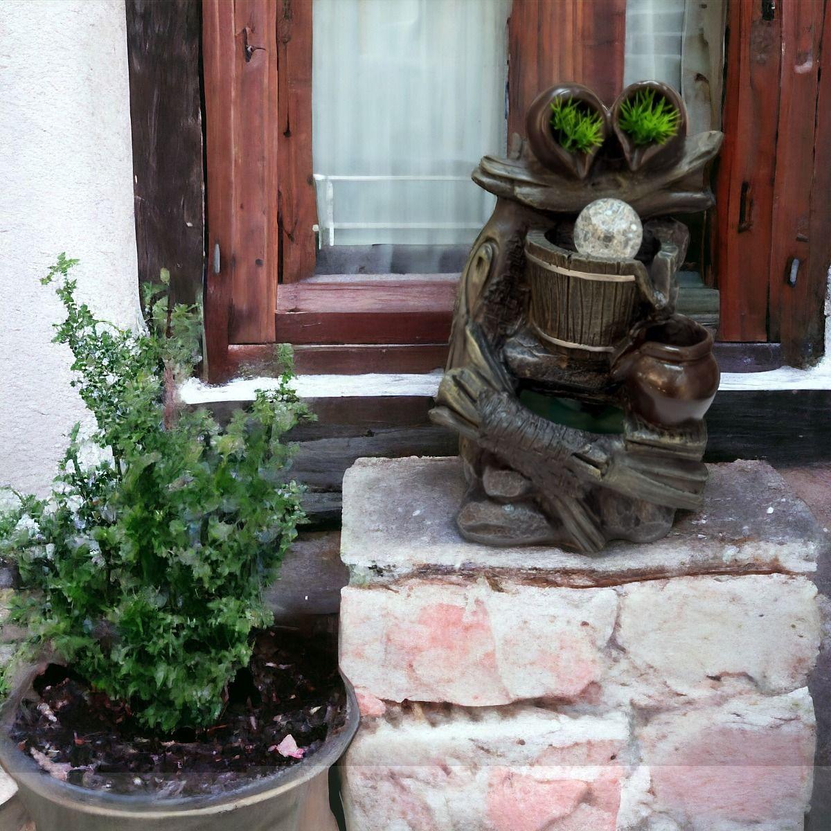 Fuente De Agua Diseño 3 Cantaros Con Luz Y Esfera 35cm Jhn-4