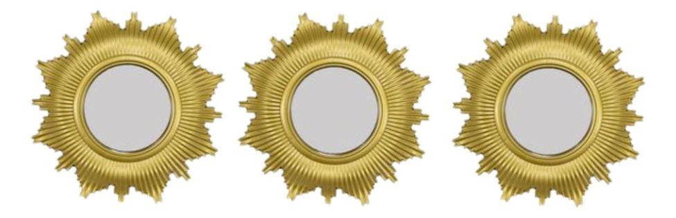 Set 3 Espejo Decorativo Pared Inspiración Solar Adorno Jhn-0