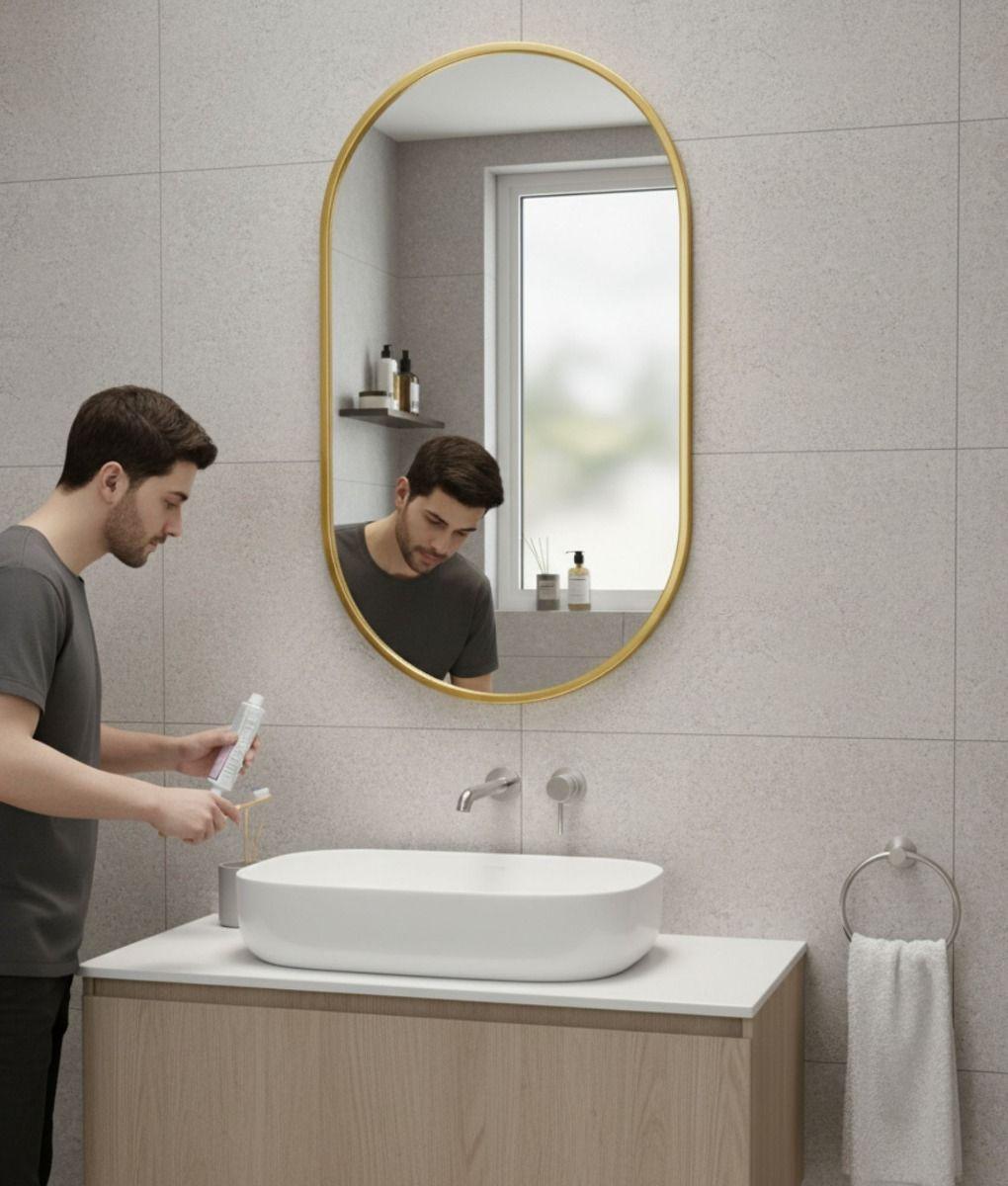 Espejo Decorativo Ovalado Pared Estilo Nórdico Adorno Jhn-4