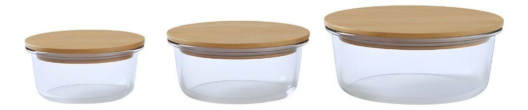 Juego 3 Bowl Recipiente Tapa Almacenamiento Organizador Jhn-2