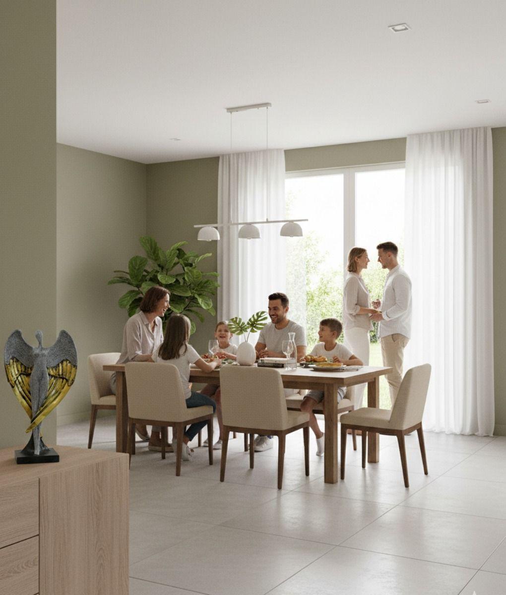 Estatua Ángel Guardián Alado Escultura Decorativa Jhn-2