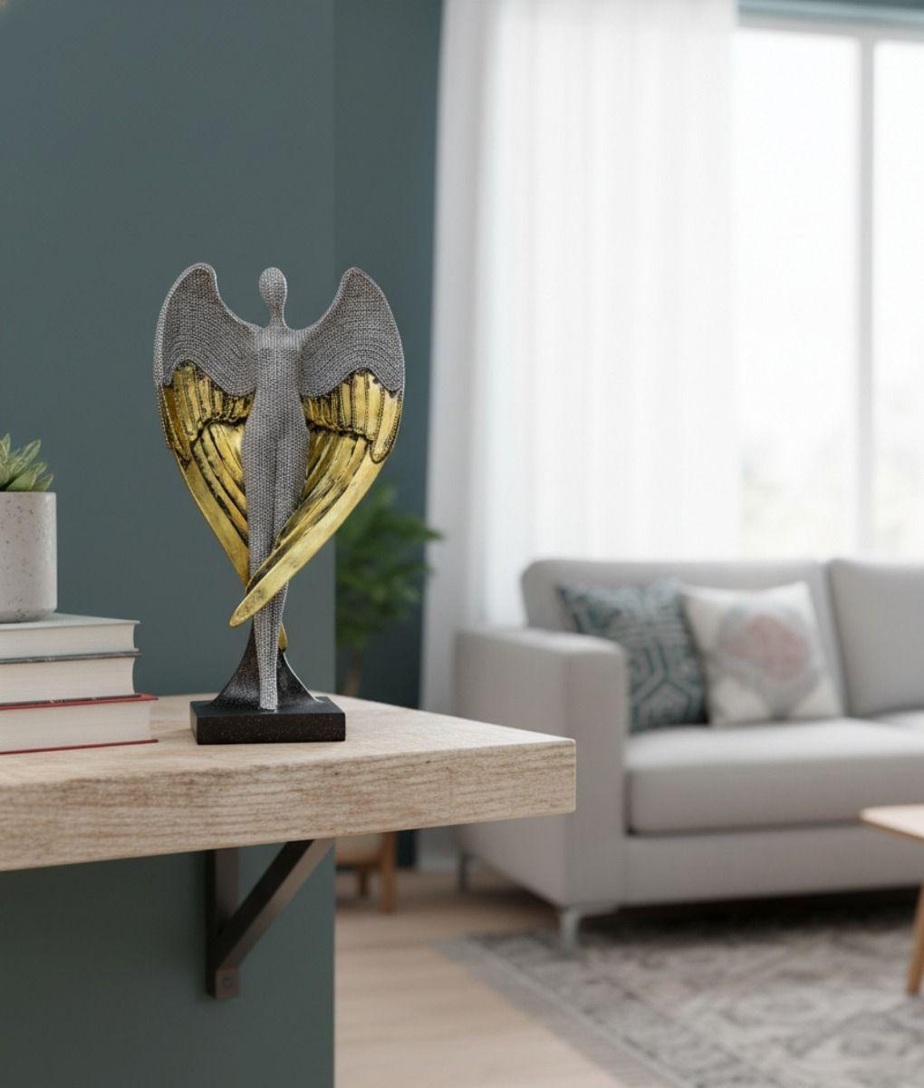 Estatua Ángel Guardián Alado Escultura Decorativa Jhn-6