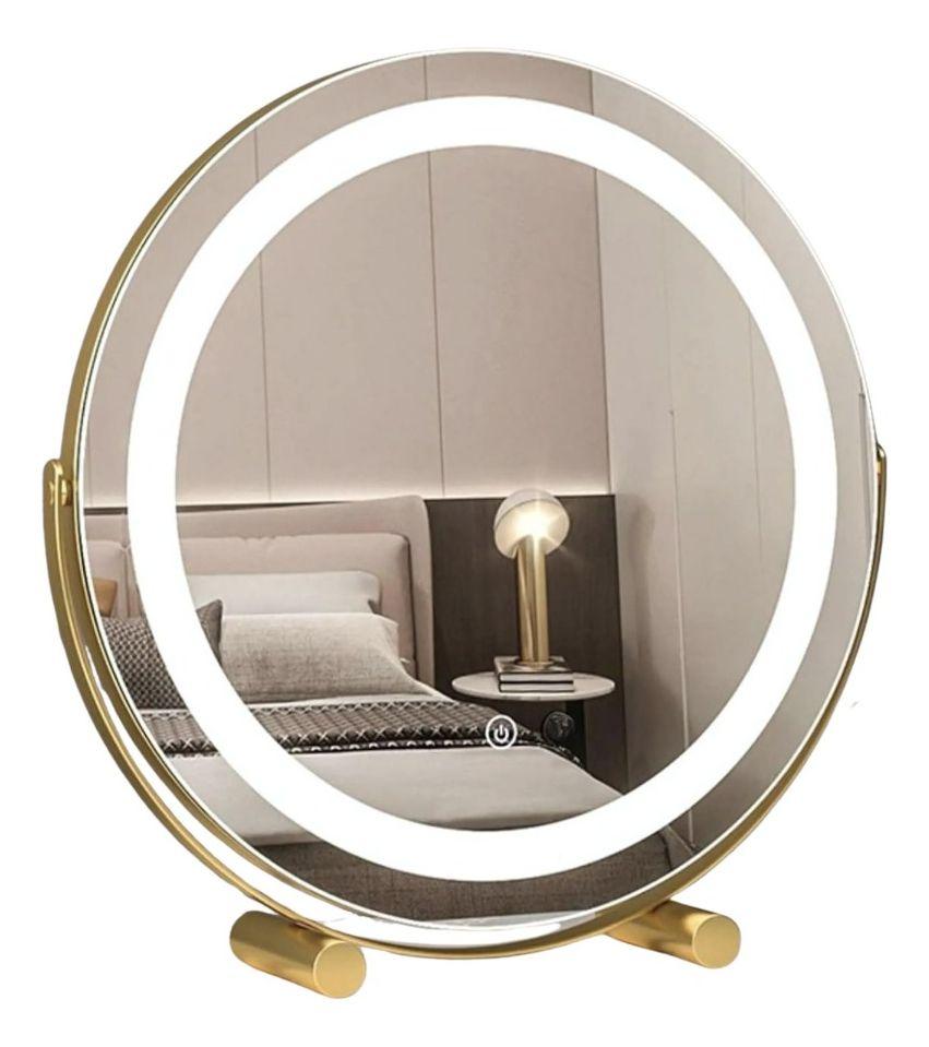 Espejo Decorativo Mesa Táctil LED Redondo Maquillaje Jhn-0