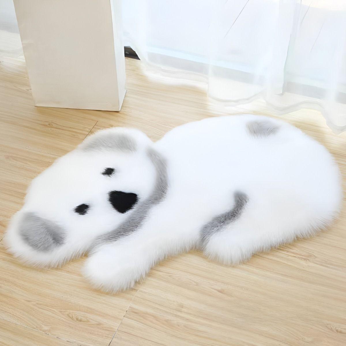 Alfombra Moderna Koala Antideslizante Blanco Gris Jhn-6
