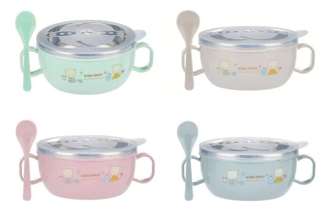 SET 2 PLATOS CUENCO TERMICAS INFANTIL DIVERTIDO BEBE LAU-3