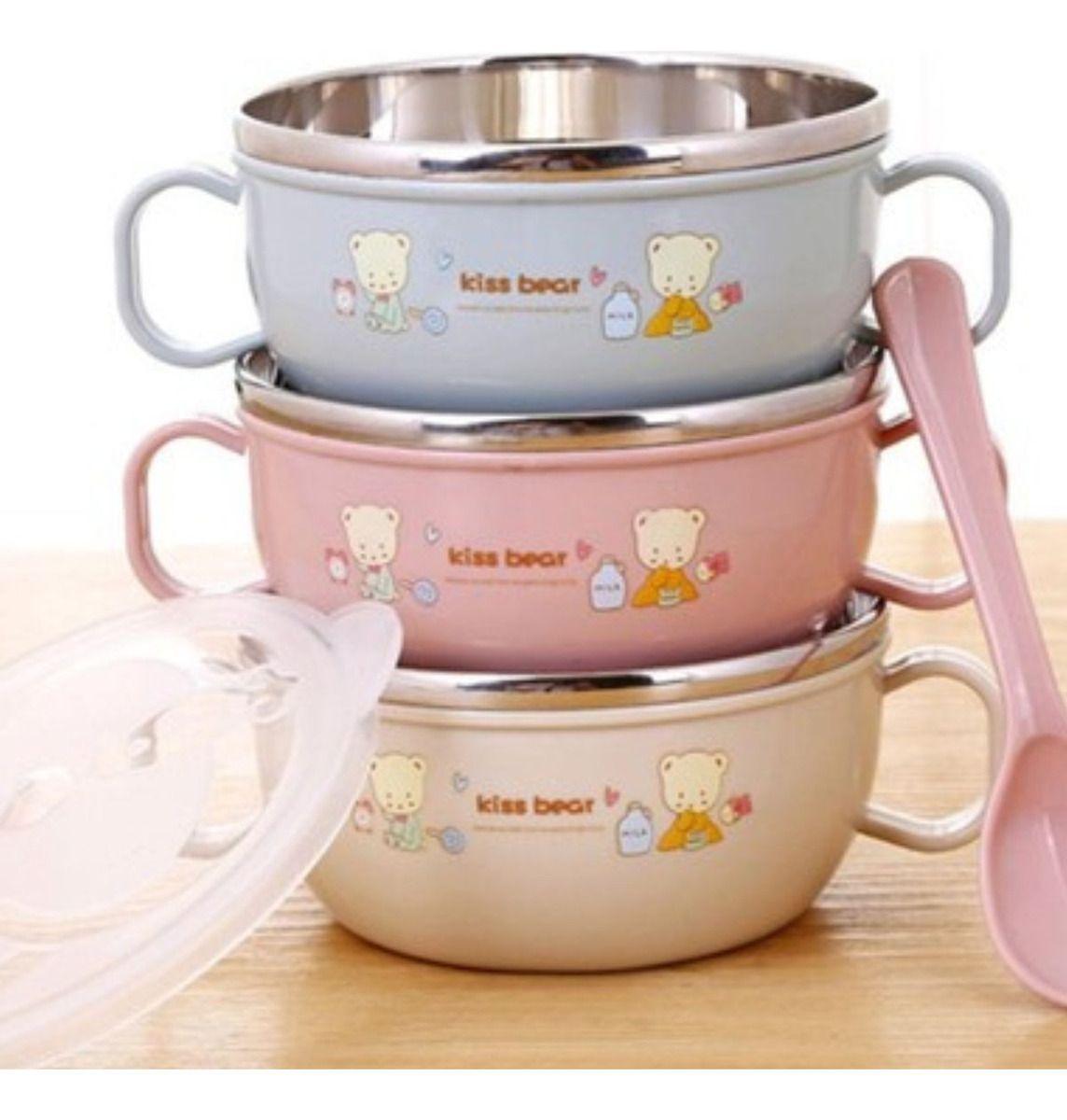 SET 2 PLATOS CUENCO TERMICAS INFANTIL DIVERTIDO BEBE LAU-6