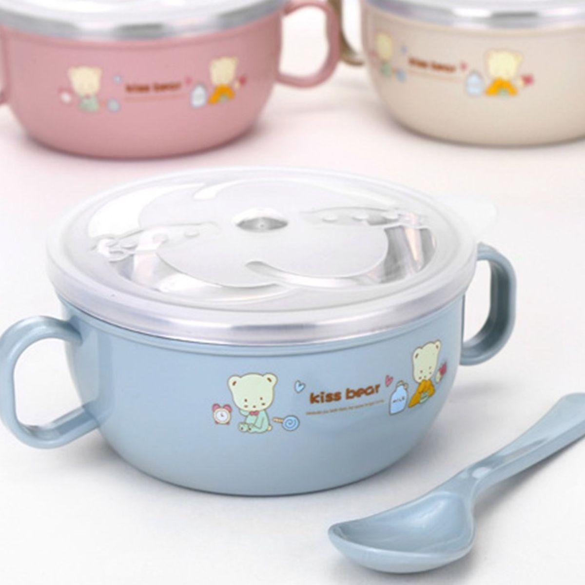 SET 2 PLATOS CUENCO TERMICAS INFANTIL DIVERTIDO BEBE LAU-8