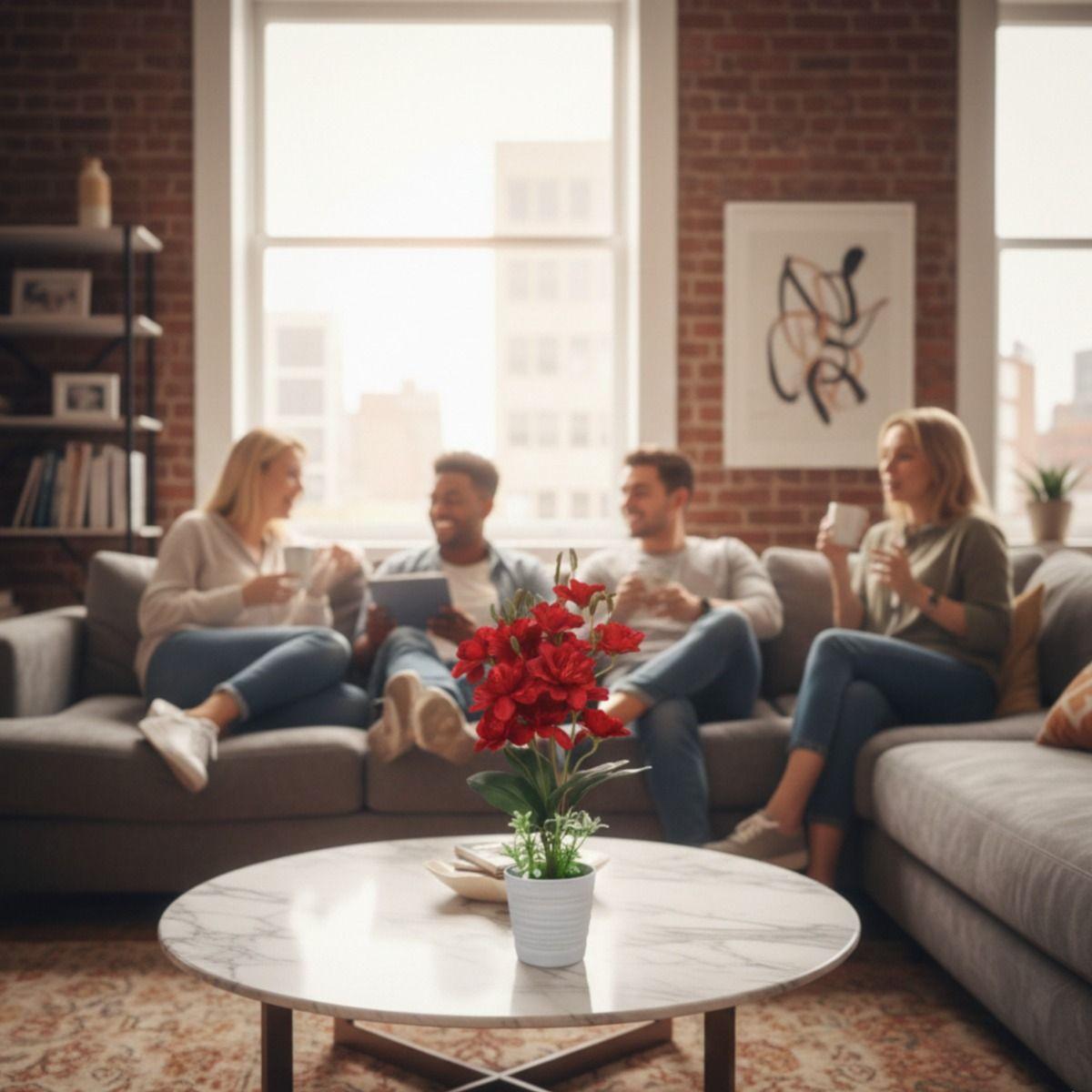 Set 2 Planta Artificial Arreglo Floral Decorativo Hogar Jhn-3