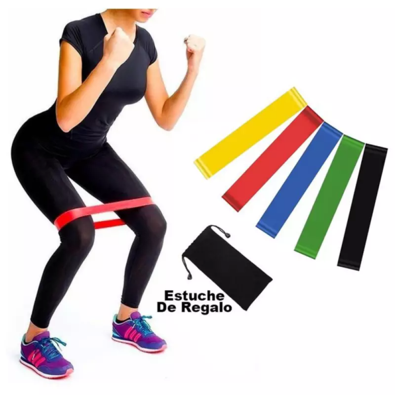 Set 4 Bandas Elasticas Resistencia Entrena Gym Hogar Lau-5