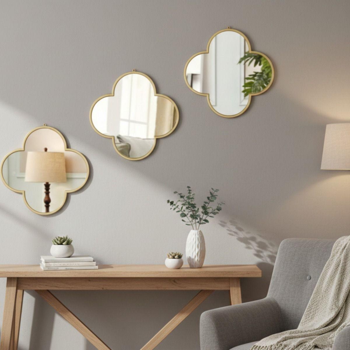 Set 3 Espejo Decorativo Pared Elegancia Clásica Adorno Jhn-5