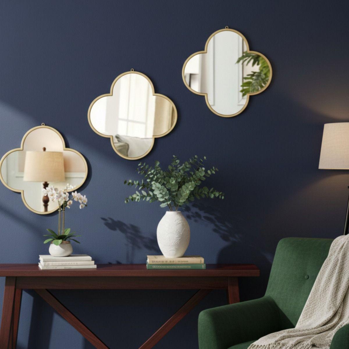 Set 3 Espejo Decorativo Pared Elegancia Clásica Adorno Jhn-7