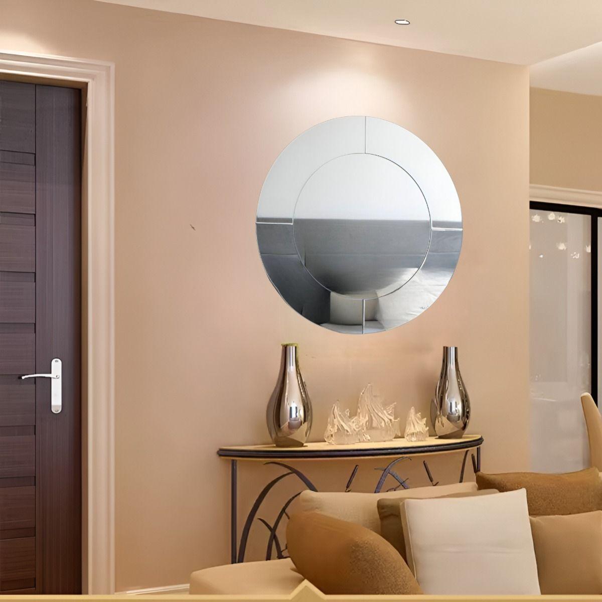 Espejo Pared Redondo Elegante Borde Espejo Decorativo Jhn-4