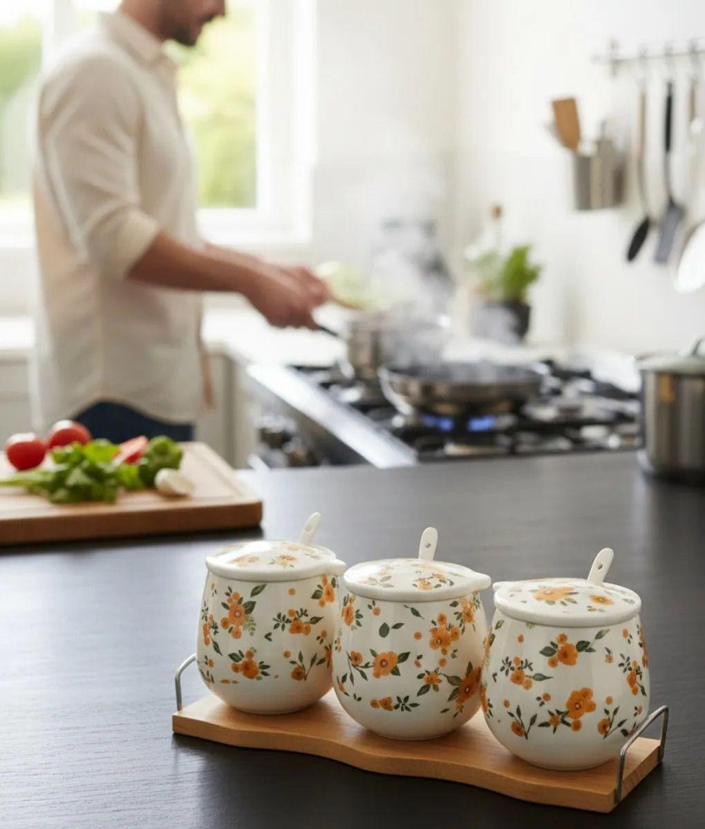 Set 3 Contenedores Diseño Elegancia Floral Organización Jhn-5