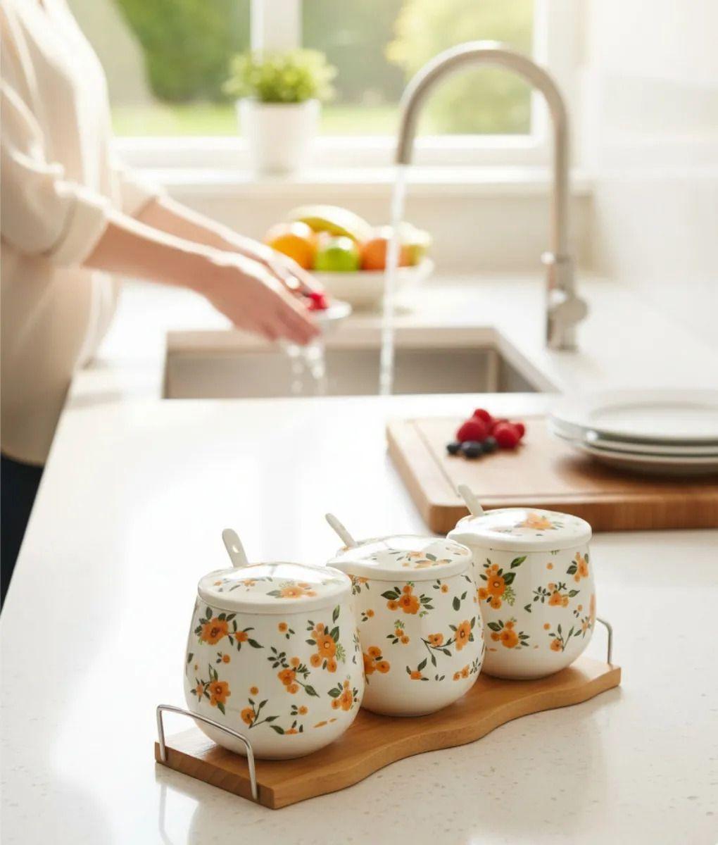 Set 3 Contenedores Diseño Elegancia Floral Organización Jhn-6