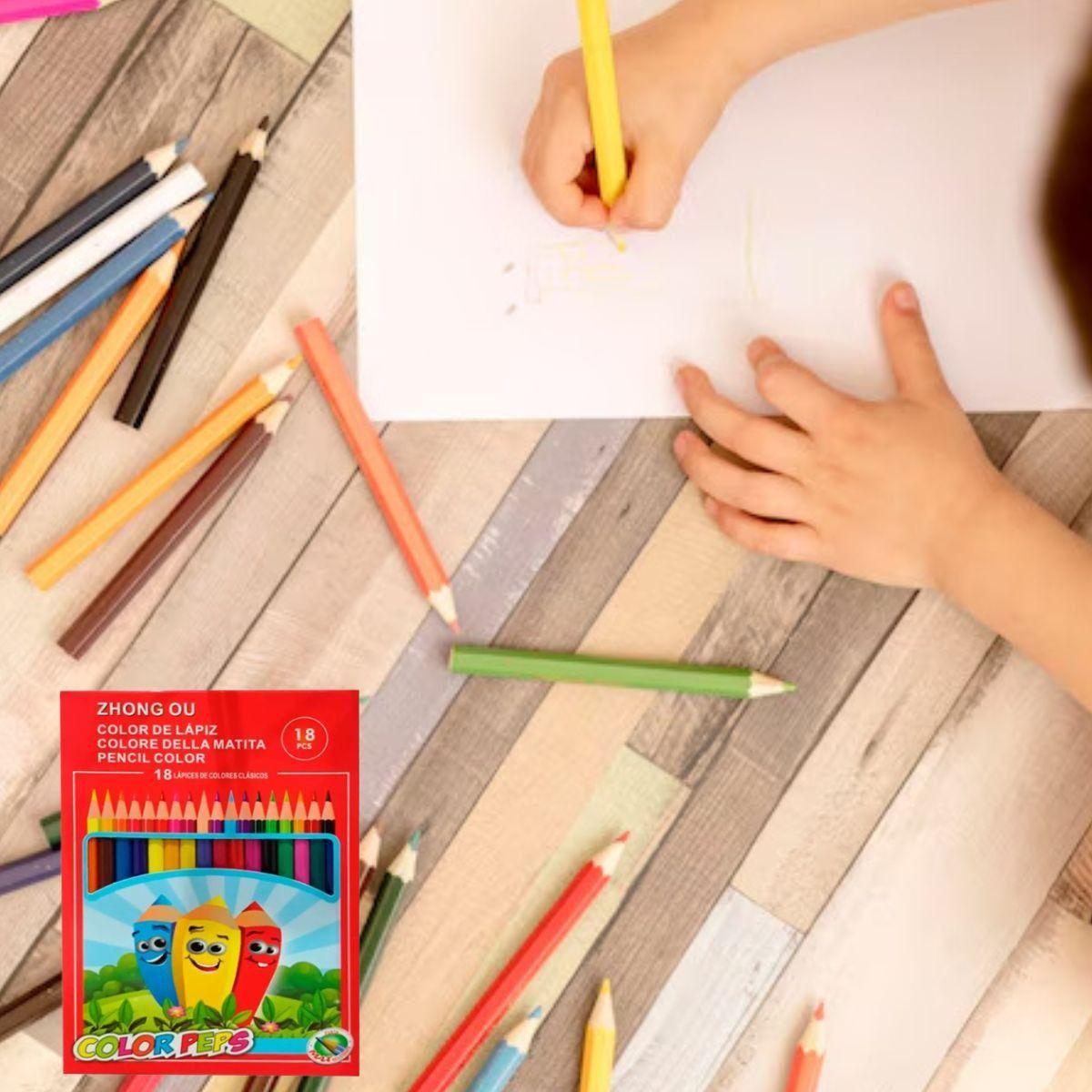 SET 4 CAJAS COLORES LAPICES 18 PIEZAS ARTE ESCUELA LAU-4