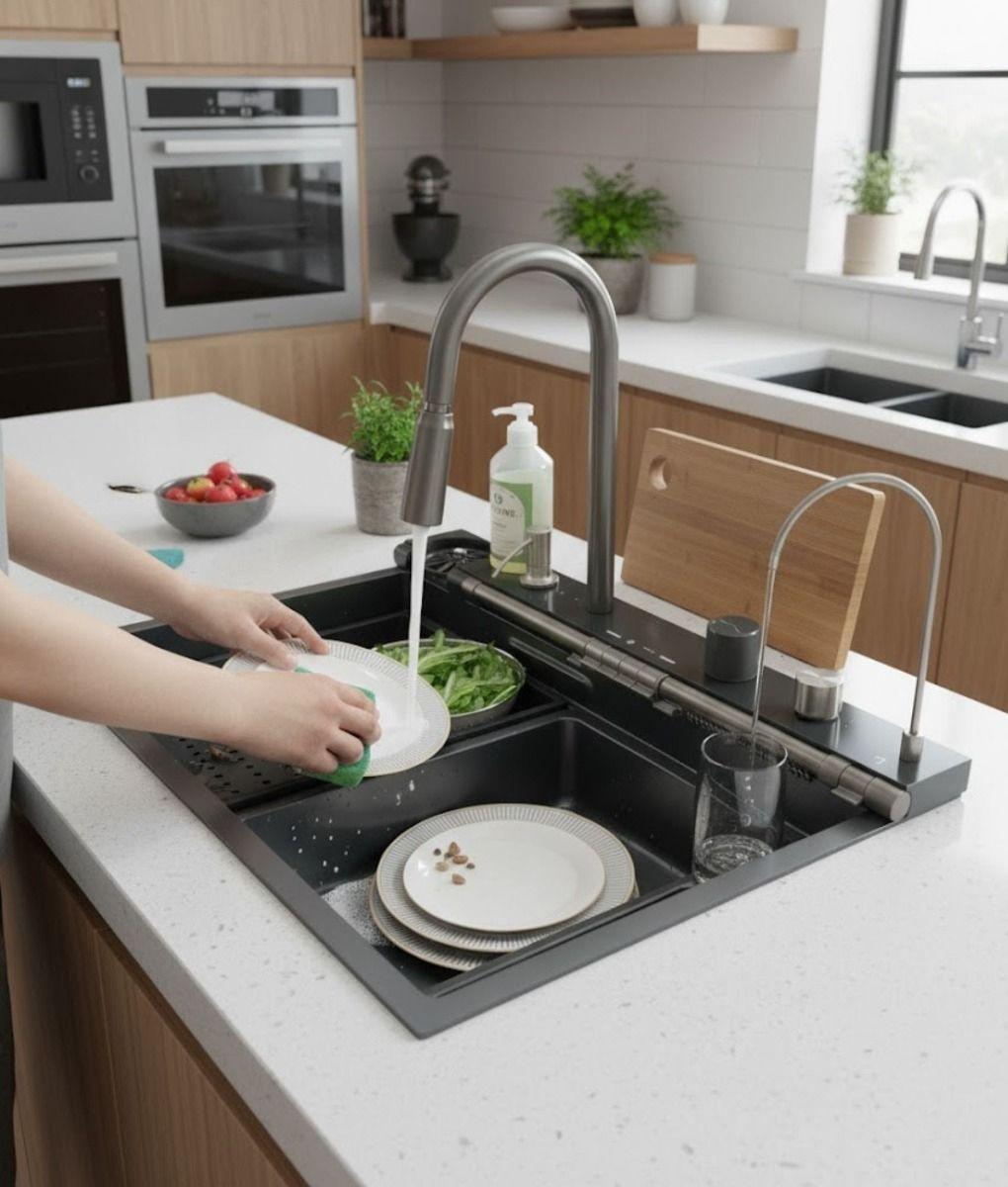 Lavaplatos Cocina Fregadero Moderno Multifuncional Jhn-4