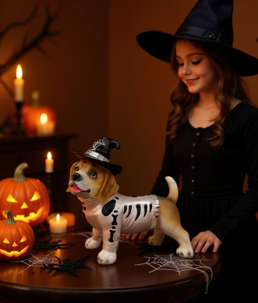 Figura Decorativa Perro Esqueleto Estatua Adorno Hogar Jhn-2