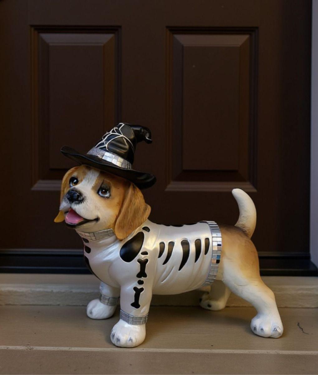 Figura Decorativa Perro Esqueleto Estatua Adorno Hogar Jhn-6