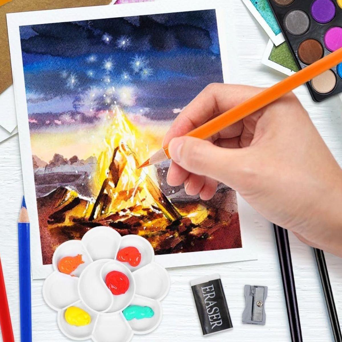 MALETA ARTE 208 CRAYONES ARTE ACUARELA COLORES NIÑAS LAU-5