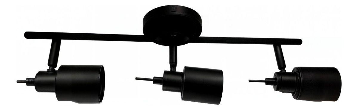 Lámpara LED 3 luces Montaje Pared Techo Negro Ajustable Jhn-0
