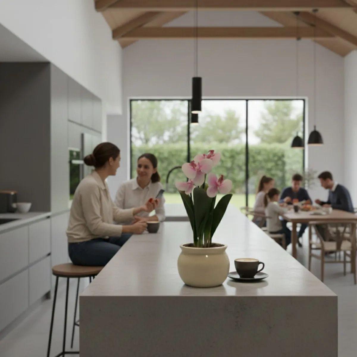 Arreglo Floral Artificial Orquídeas Decorativas Adorno Jhn-2