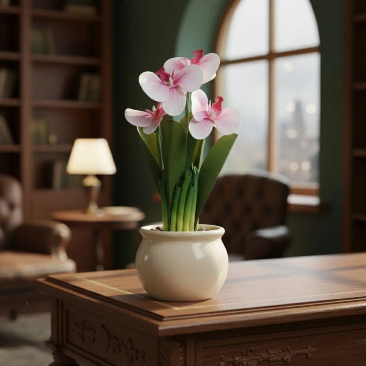 Arreglo Floral Artificial Orquídeas Decorativas Adorno Jhn-8