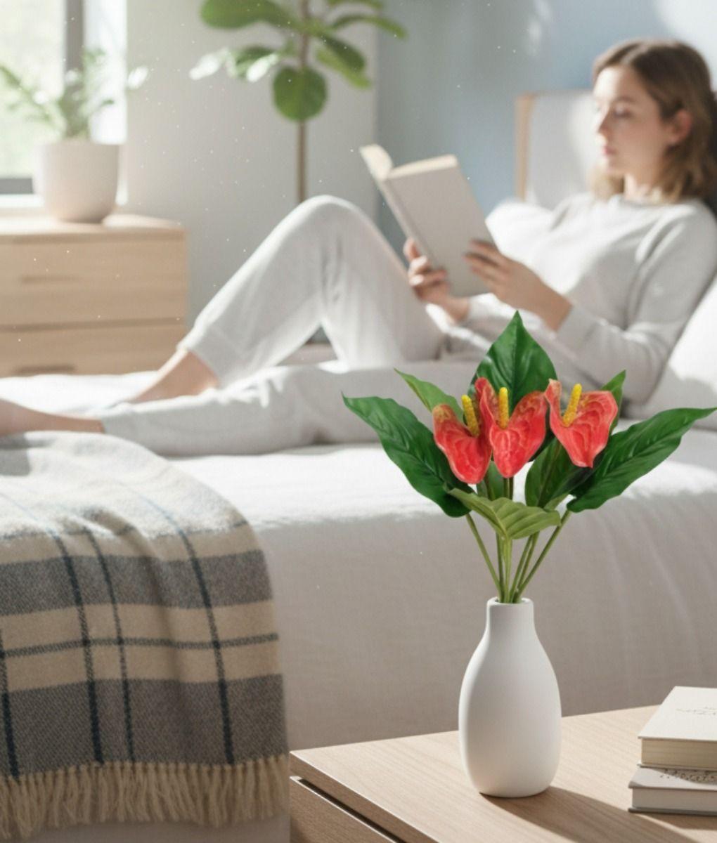 Set 3 Flores Artificiales Ramo Exótico Calas Anturios Jhn-3