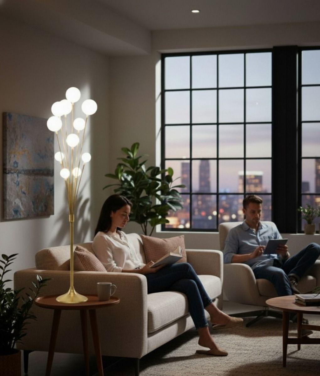 Lámpara Pie Ramo Estelar Iluminación Escultural Ambiente Jhn-2