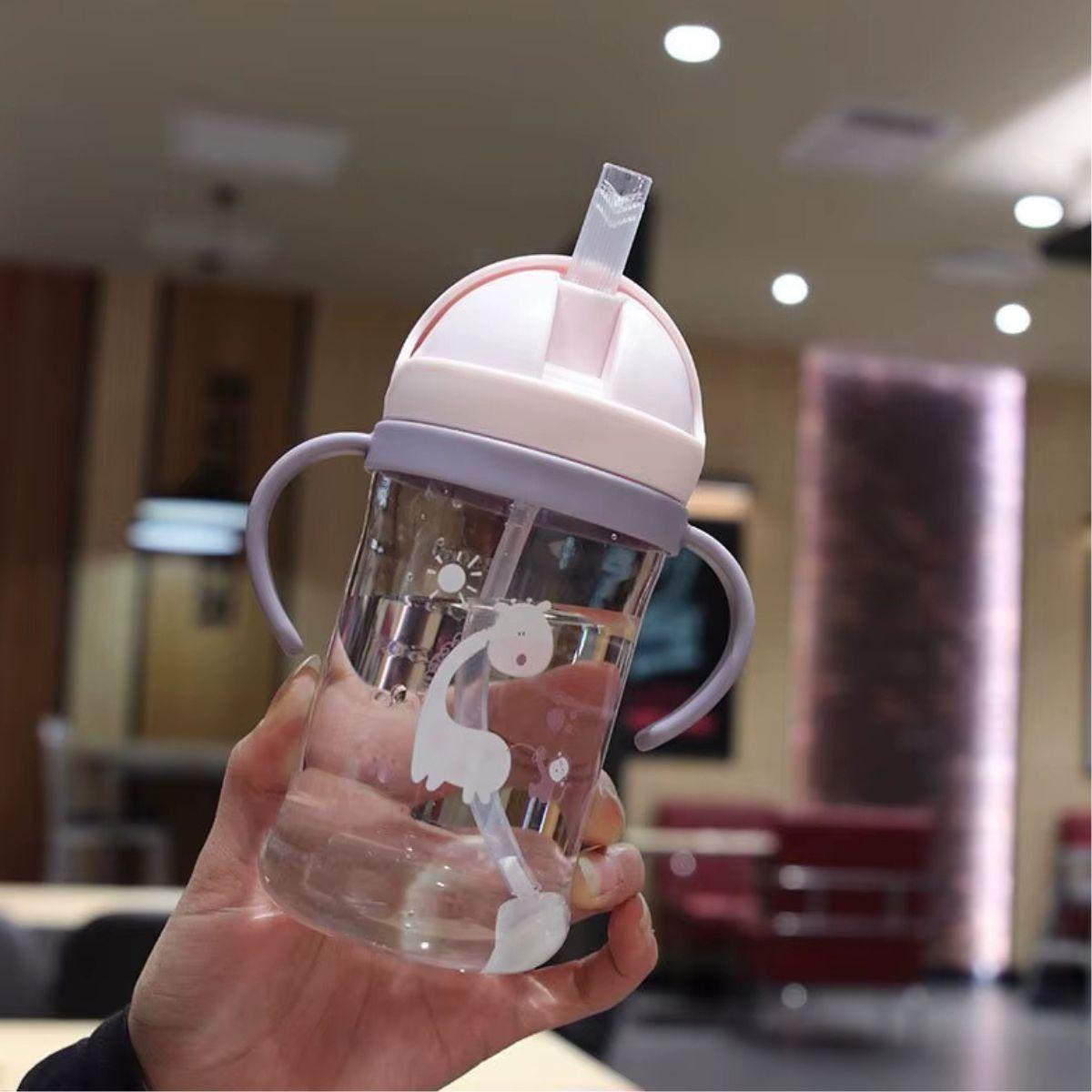 SET 2 VASOS ENTRENAMIENTO CON PAJITA ANTIDERRAME NIÑOS LAU-2