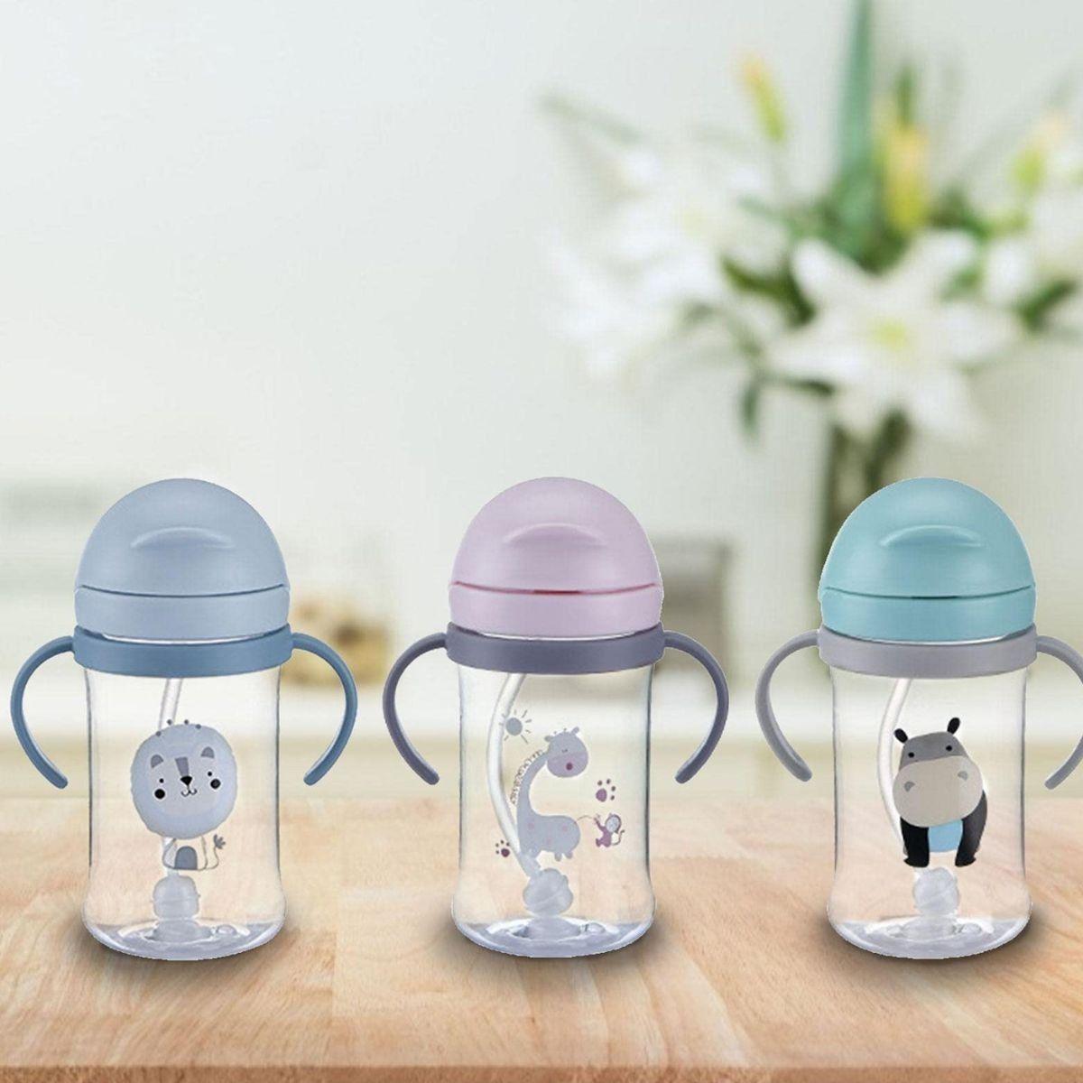 SET 2 VASOS ENTRENAMIENTO CON PAJITA ANTIDERRAME NIÑOS LAU-9