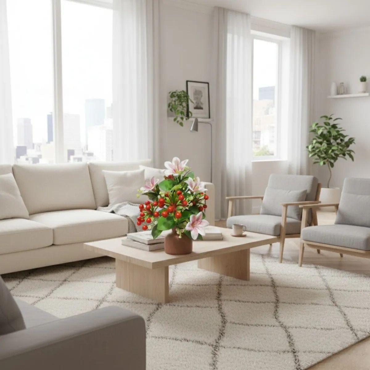 Set 2 Ramo Artificial Mixto Armonía Floral Silvestre Jhn-6