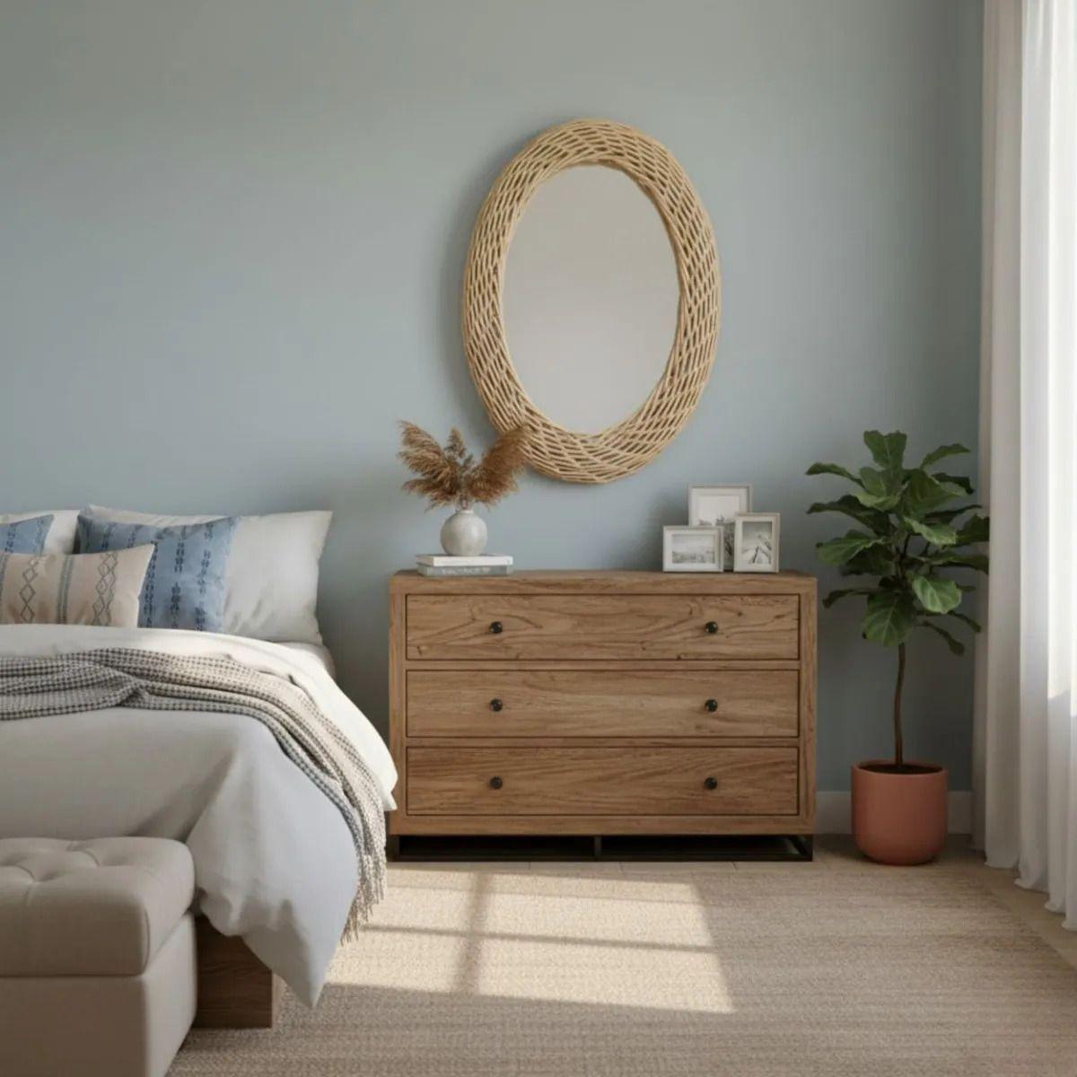 Espejo Decorativo Pared Estilo Ovalado Marco Artesanal ALJ-2