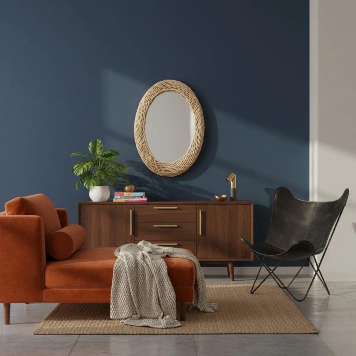 Espejo Decorativo Pared Estilo Ovalado Marco Artesanal ALJ-6