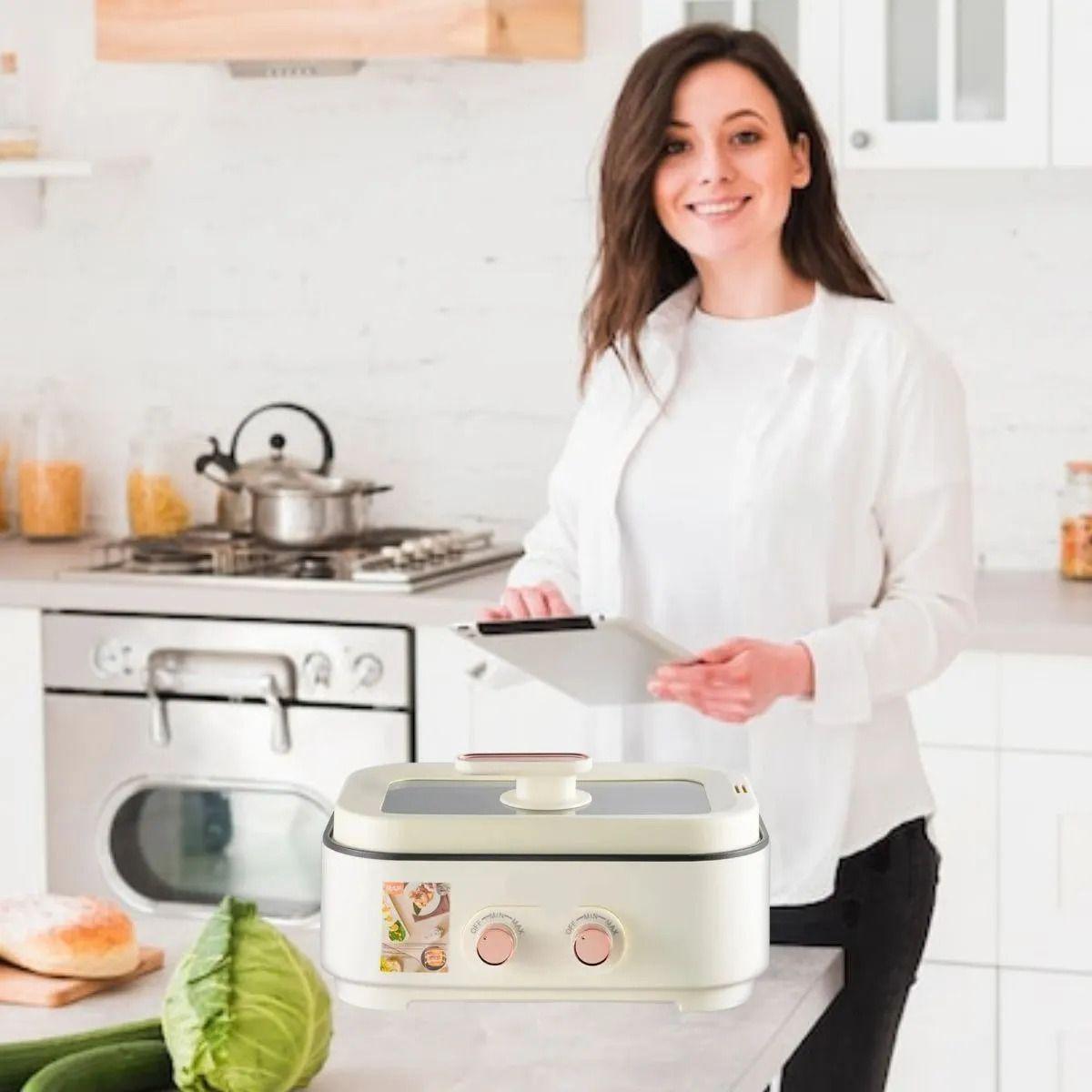 OLLA MULTIFUNCION DOBLE 6L 1000W VERSATIL COCINA LAU-2