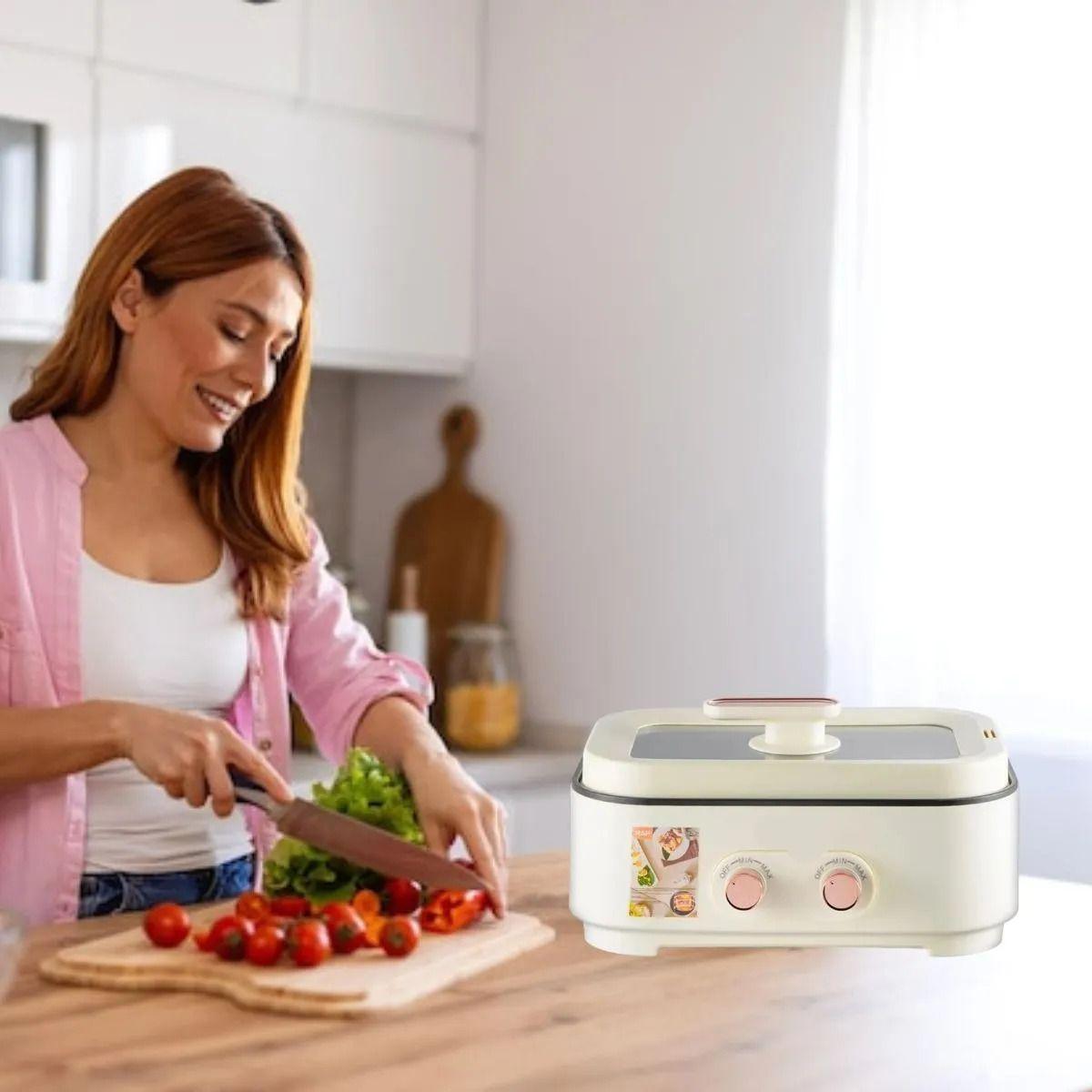 OLLA MULTIFUNCION DOBLE 6L 1000W VERSATIL COCINA LAU-7