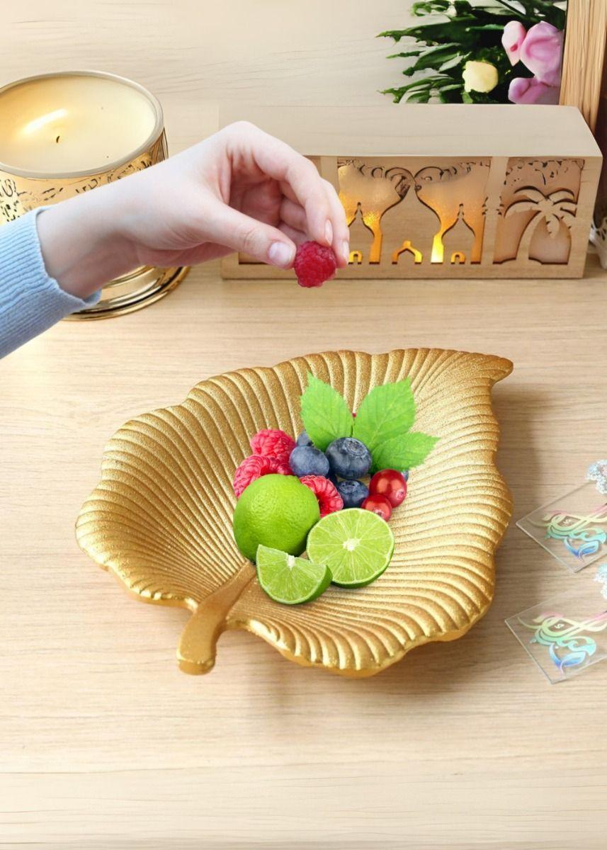 Set 3 Plato Base Decorativo Hoja Tropical Mesa Frutero Jhn-2