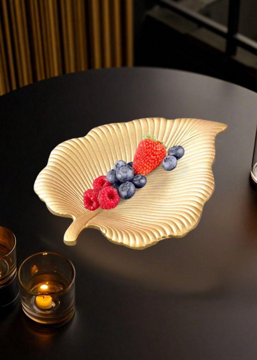 Set 3 Plato Base Decorativo Hoja Tropical Mesa Frutero Jhn-5