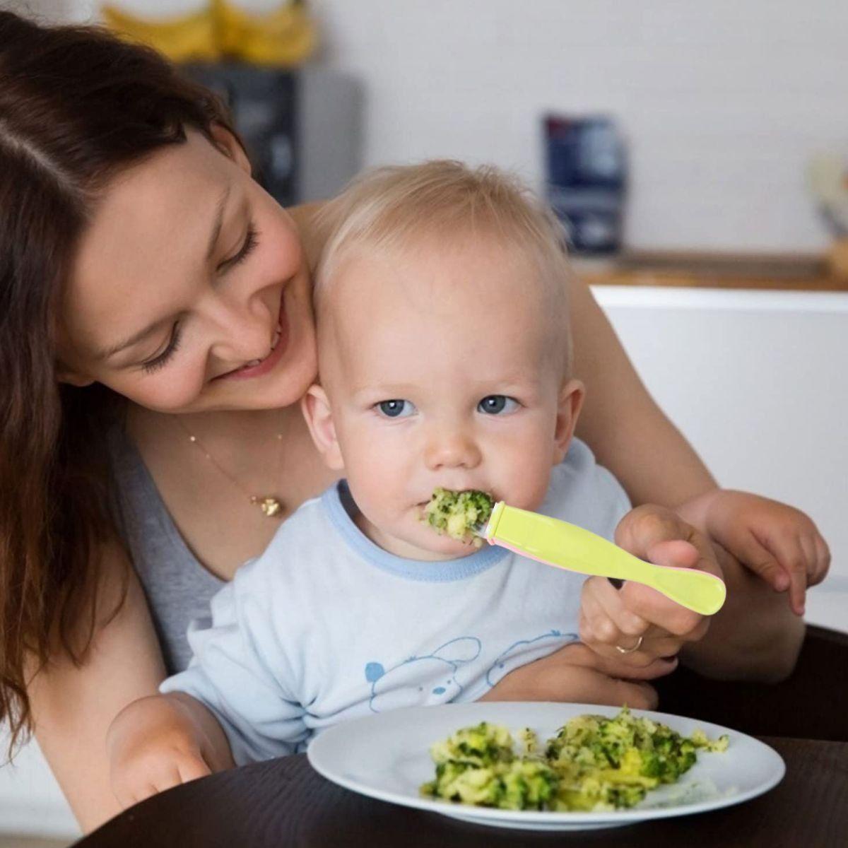 SET 3 CUCHARAS ERGONOMICA SILICONA FLEXIBLE PARA BEBE LAU-8