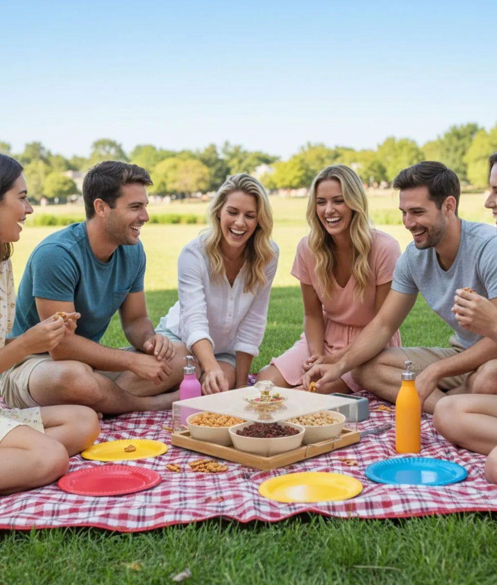 Juego Soporte Organizador Snacks Base Bambú 4 Espacio Jhn-2